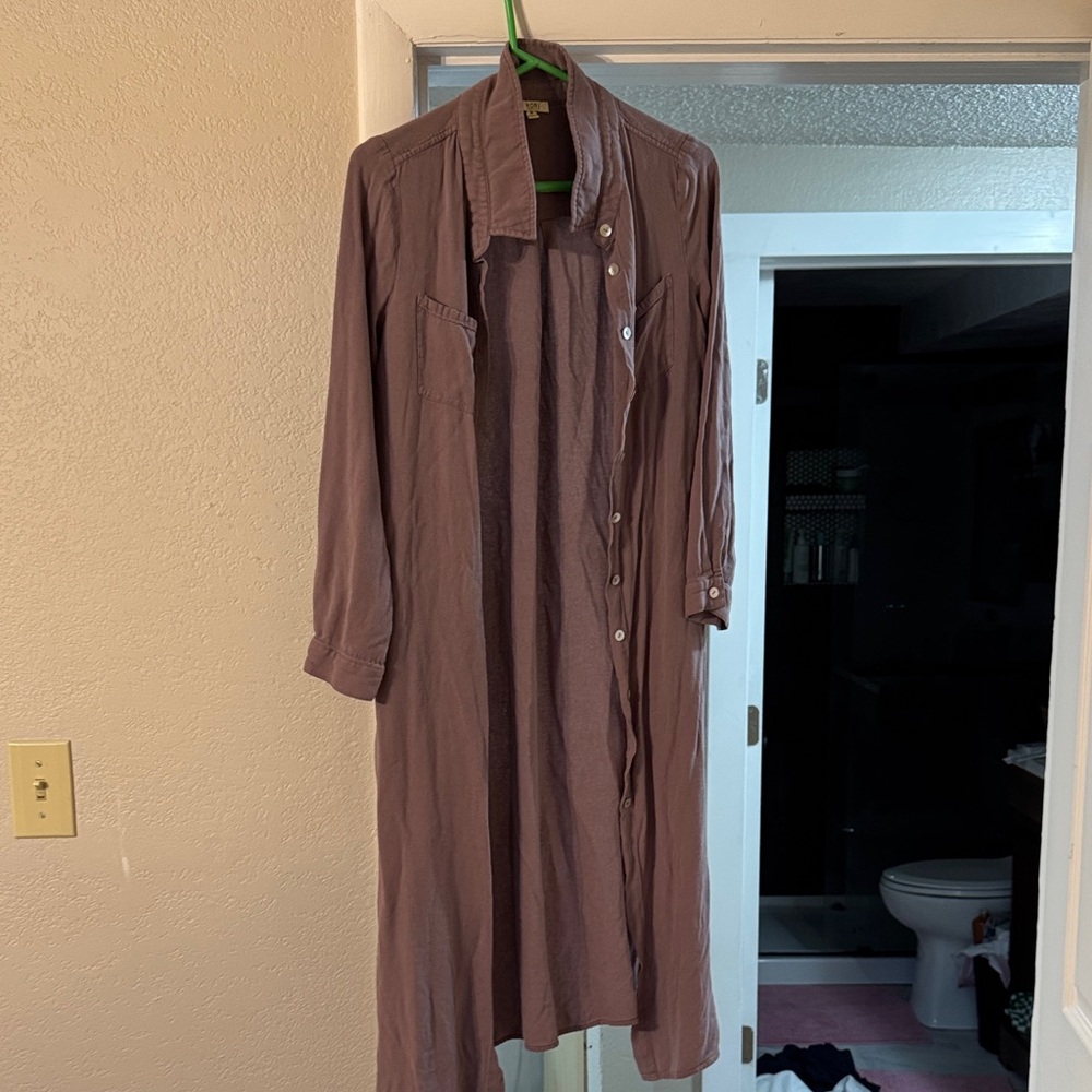 Kori Mauve Button-Front Shirt Jacket
